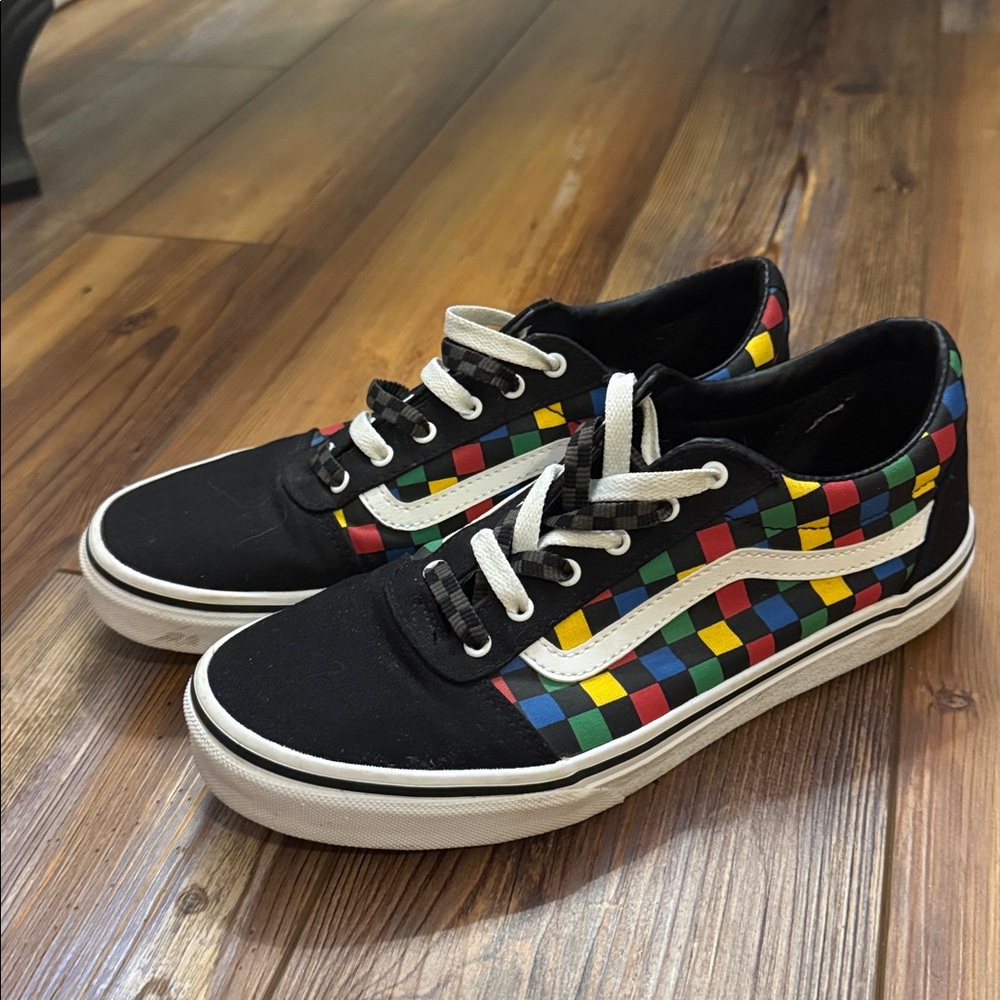 Vans Old Skool Rainbow Checkered Sneakers Youth 6.5 or women’s 8 - Picture 7 of 7